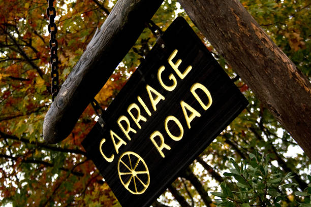 Sign for Carriage Road Path in Acadia National Park