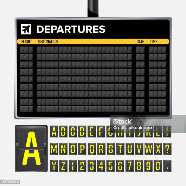 Airport Board Vector Mechanical Flip Airport Scoreboard Black Airport And Railway Timetable Departure Or Arrival Destination Airline Board Abc Vector Airport Board Isolated Stock Illustration - Download Image Now