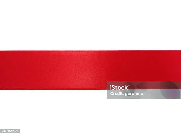 Close Up Ribbon Stock Photo - Download Image Now - Ribbon - Sewing Item, Textured, Red