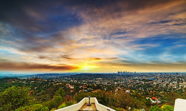 istock Los angeles cityscape at sunset 657168160