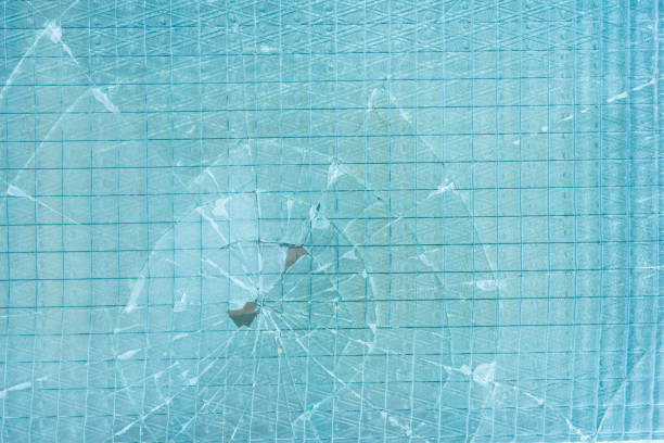 istock Broken decorative and glossy glass block window as a texture or for background. The wall. Geometric background. 657170918