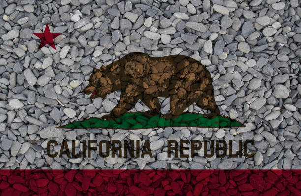 istock California State flag painted on stones in nature 657173962