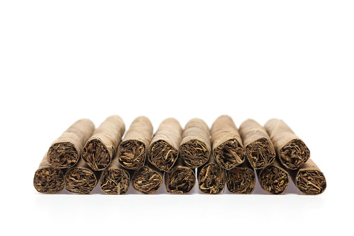 Pictured cigarilloes in a white background.