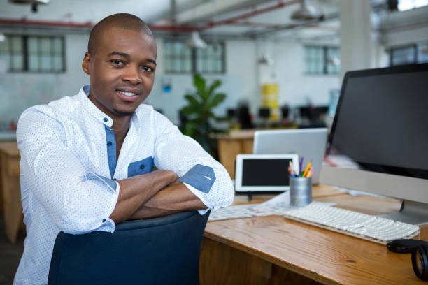 istock Graphic designer sitting at desk 657187374