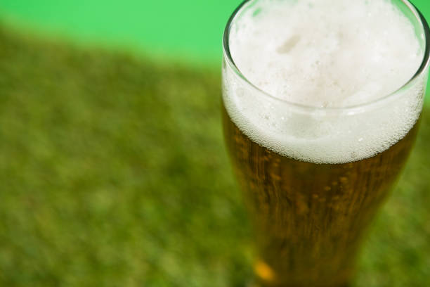 St Patricks Day glass of beer on grass