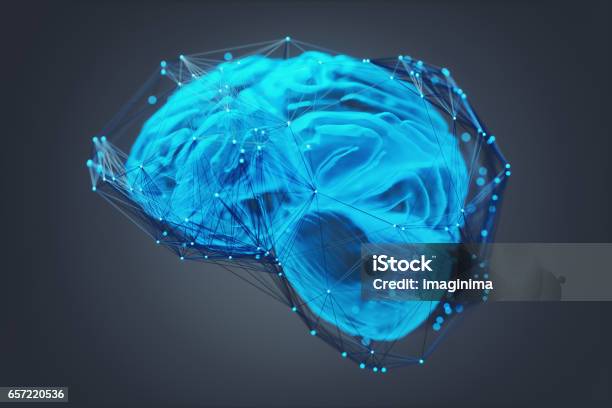 Cervello Umano Coperto Di Reti - Fotografie stock e altre immagini di Intelligenza artificiale - Intelligenza artificiale, Plesso, Sanità e medicina