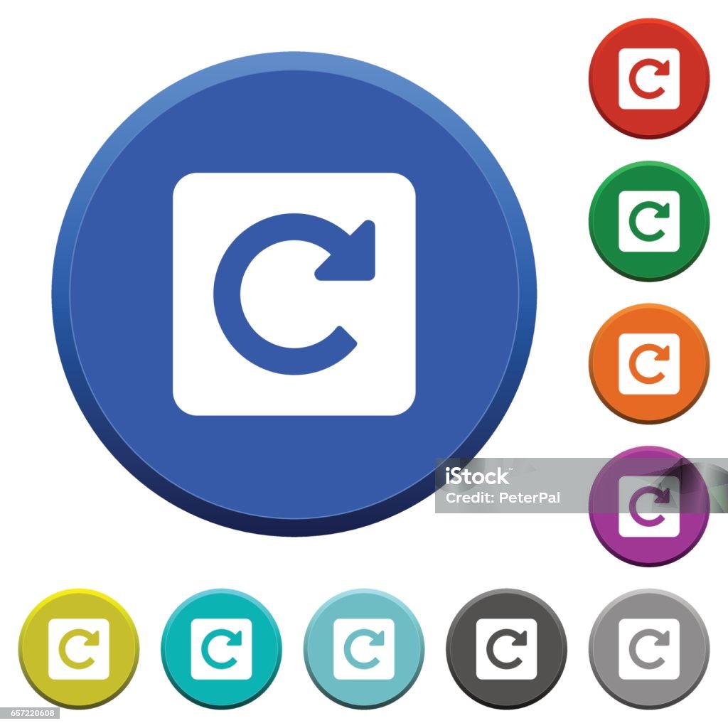 Rotundity Button Rotate Right Beveled Buttons Stock Illustration - Download Image Now ...