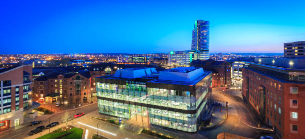 istock Leeds city centre skyline at night 657223434