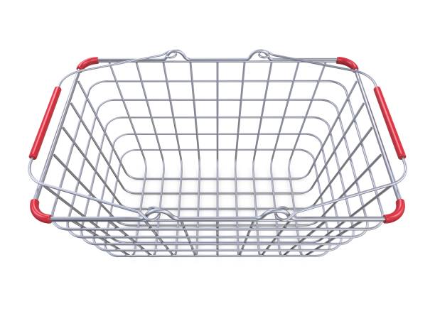 istock Metal shopping basket side view 3D 657227090