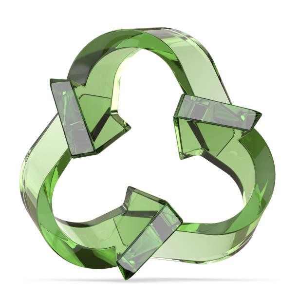 istock Green recycle sign, three arrows 3D 657227132