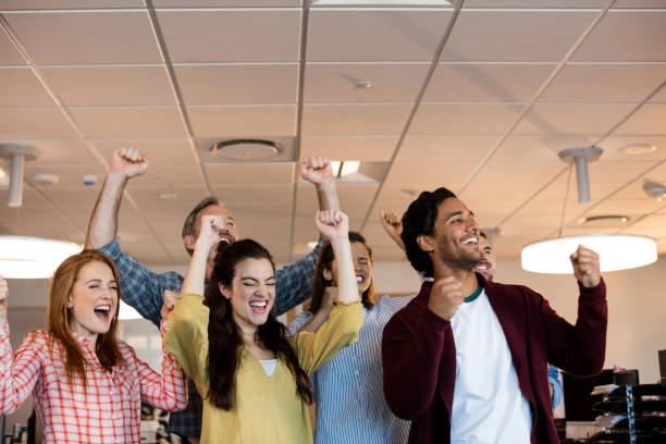 istock Happy creative business team celebrating success 657248824