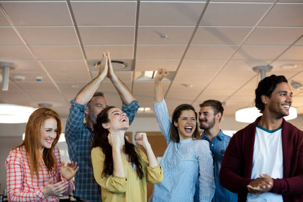 istock Happy creative business team celebrating success 657253138