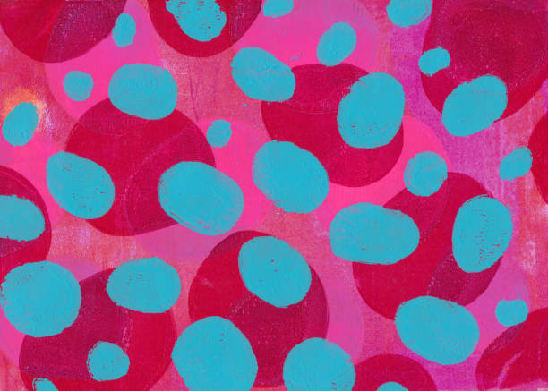 istock Polka dotted retro hand painted background 657261592