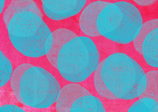 Retro handmade background with pink and blue stock photo