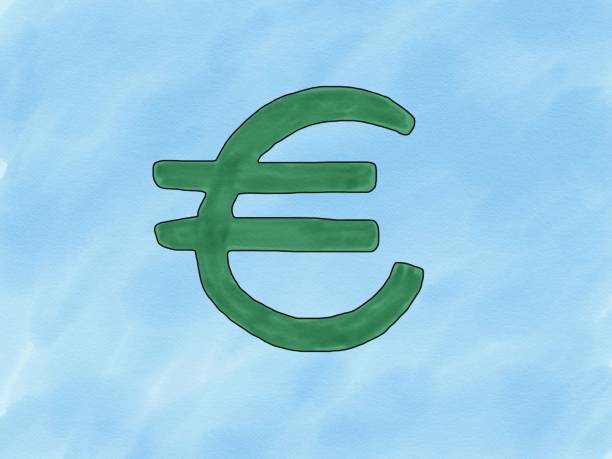 istock Abstract hand draw doodle euro sign on blue background 657264944
