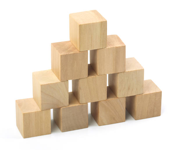 istock Wooden blocks tower on white background 657268460