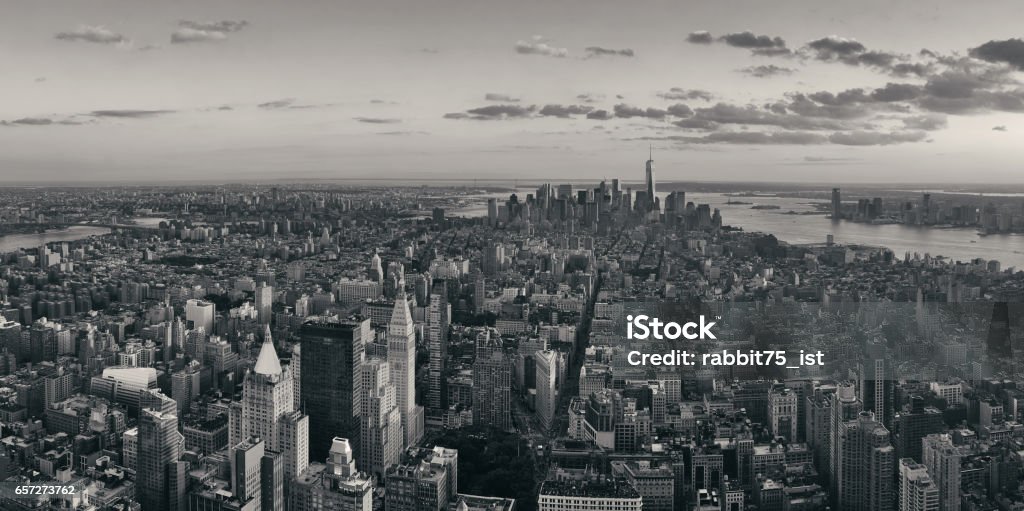 New York City New York City downtown skyline panoramic view. Architecture Stock Photo