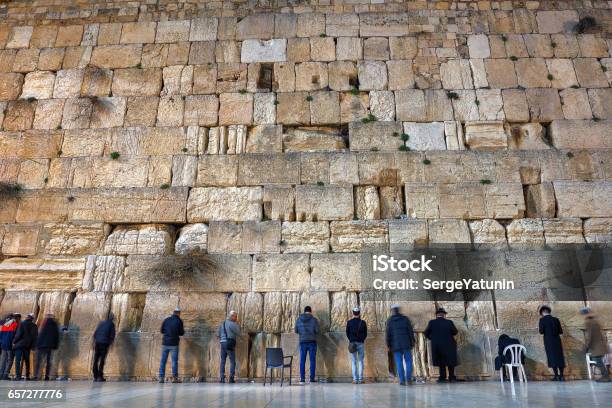 Daily Prayer At Western Wall Old City Jersalem Israel Stock Photo - Download Image Now