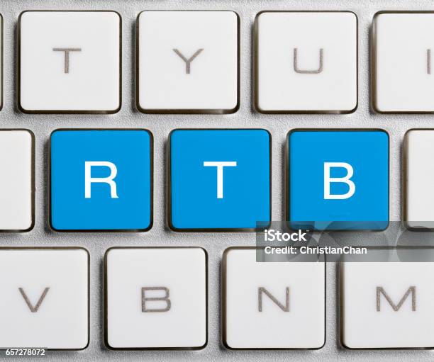 Rtb Word On Keyboard Button Stock Photo - Download Image Now - Auction, Bid, Button - Sewing Item