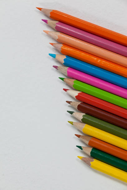 istock Colorful color pencil arranged in diagonal line 657286812