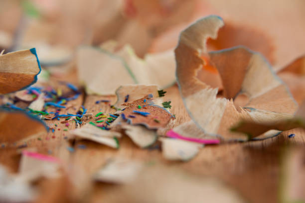 istock Shavings of various colored pencil 657302026