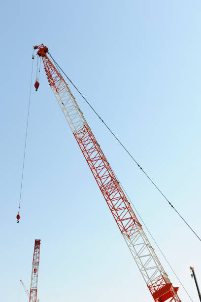 istock Low angle view of crane against clear sky 657336764