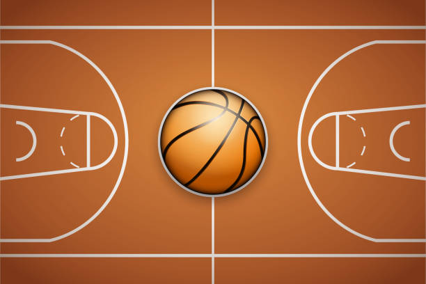 istock Poster Template of Basketball Ball and field 657338968