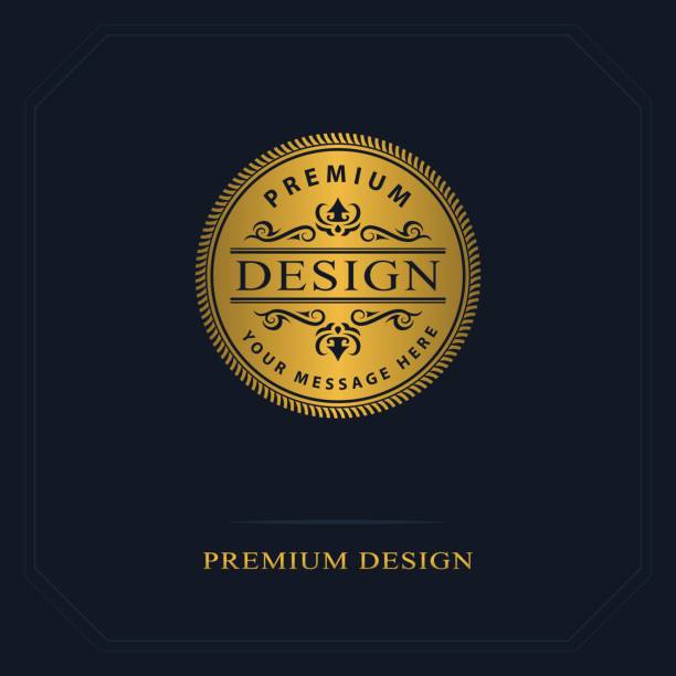 Vector Illustration of Round Line graphics monogram. Golden medallion. Elegant art logo design. Emblem. Graceful template. Business sign, identity for Restaurant, Royalty, Boutique, Cafe, Hotel, Heraldic, Jewelry, Fashion.