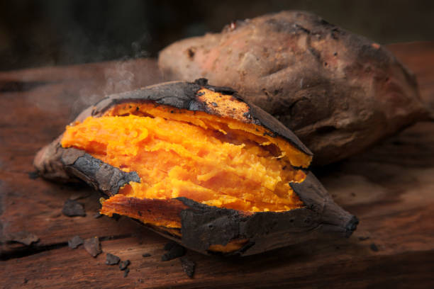 sweet potato - carotin stock-fotos und bilder