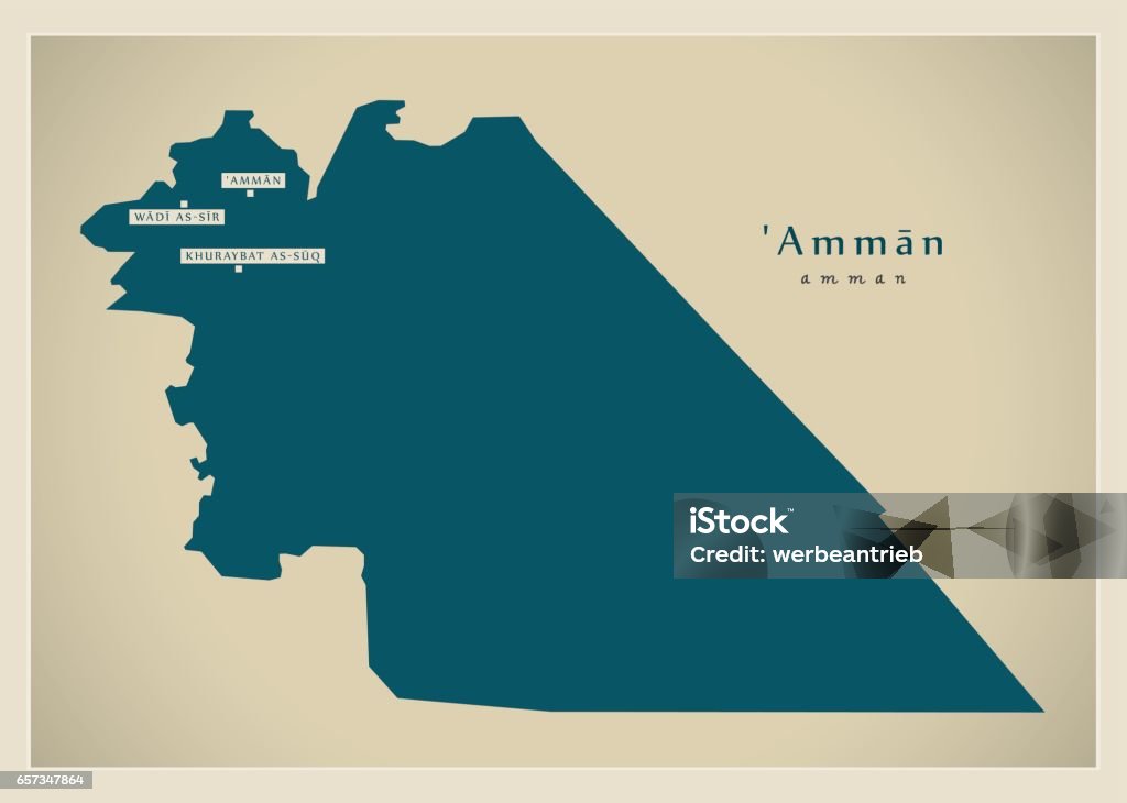 Detailed Map Amn Modern Map Amman Jo Stock Illustration - Download Image Now - Amman ...