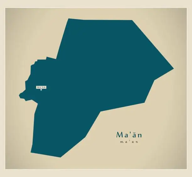 Vector illustration of Modern Map - Ma'an JO