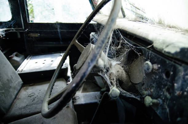 istock Wheel machines. Part of abandoned old car 657350582