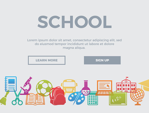 School Header Sample School Concept Header Stock Illustration - Download Image Now - Art ...