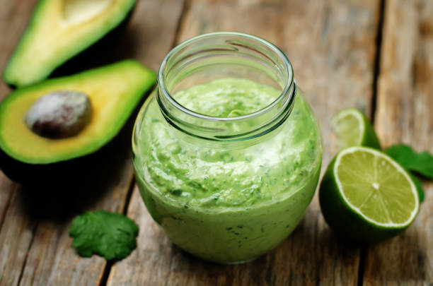 istock Greek yogurt avocado cilantro lime dressing 657350744