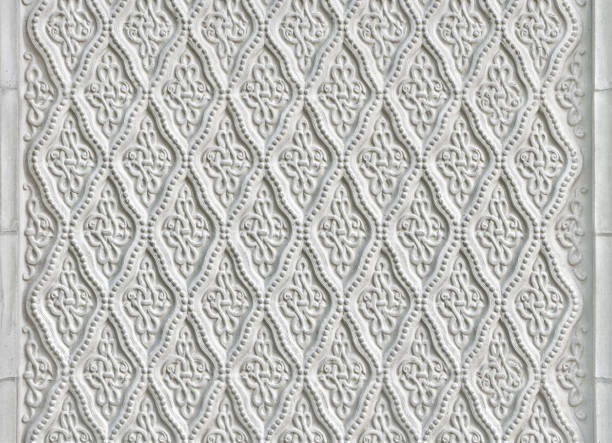 istock Decorative architectural ornament, wall of gray plaster 657359978