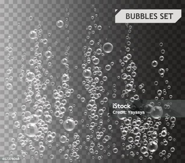 Luftblasen Unter Wasservektorillustration Auf Transparenten Hintergrund Stock Vektor Art und mehr Bilder von Sprudelgetränk