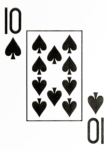 large index playing card 10 of spades