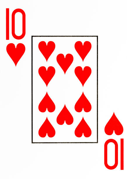 Large Index Playing Card 10 Of Hearts Stock Photo - Download Image