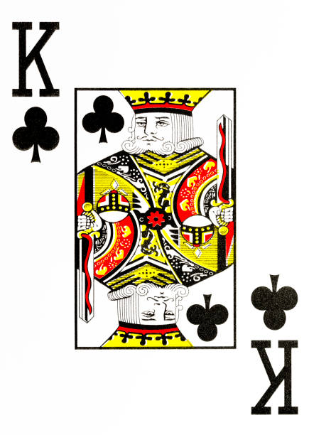 large index playing card king of clubs stock photo