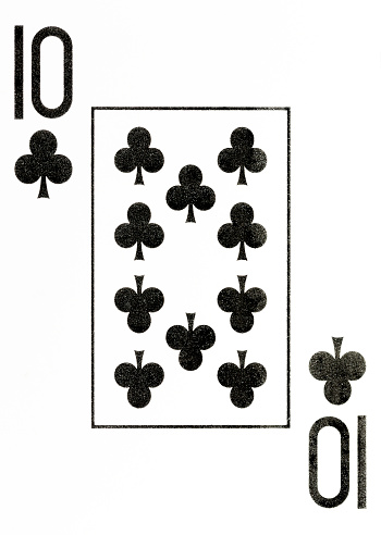 large index playing card 10 of clubs