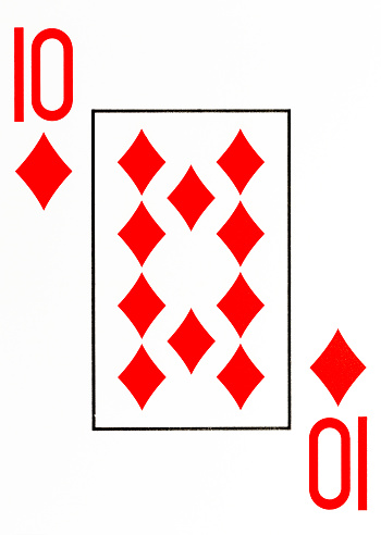 large index playing card 10 of diamonds