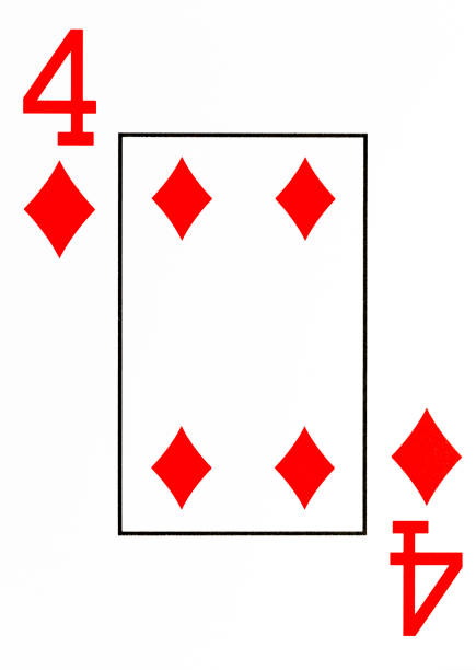 large index playing card 4 of diamonds