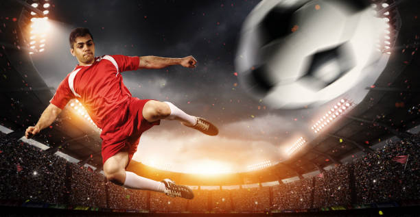 istock Football player in the stadium 657388880