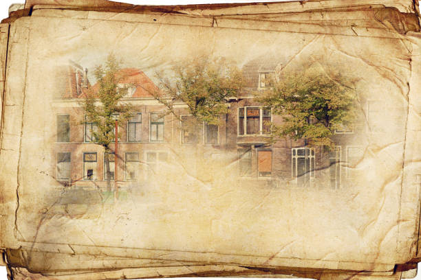 postales vintage artísticas con vistas y detalles de la ciudad de delft - delft europe spring old town fotografías e imágenes de stock