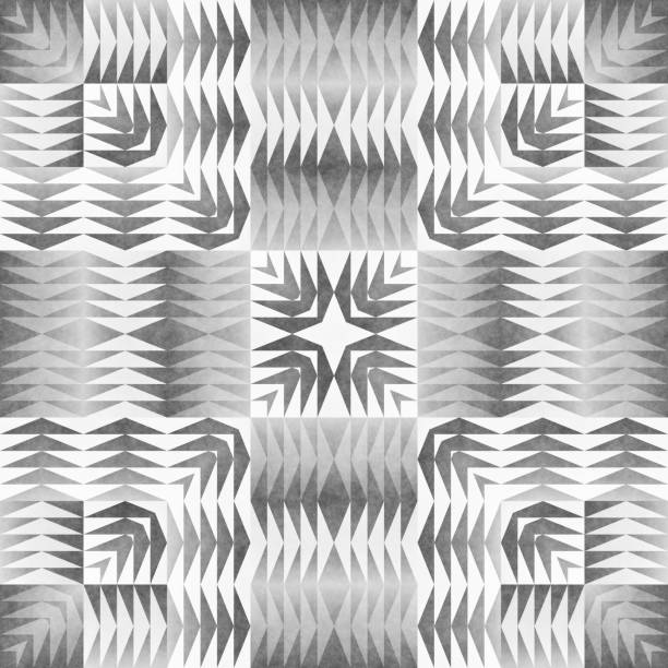istock Monochrome Tribal Seamless Pattern. Aztec Style Abstract Geometric Art Print. 657400046