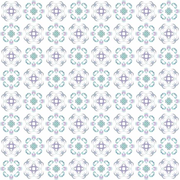 istock Seamless texture with 3D rendering abstract fractal purple blue pattern 657401442