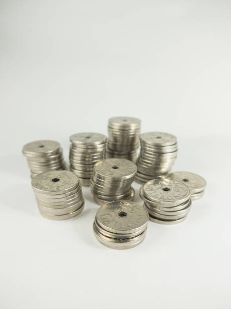 istock lots of norwegian coins, kroner 657410836