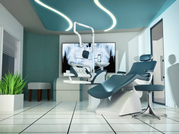 istock Dentist's office decorated with modern medical equipment. Generic interior design. 657411038