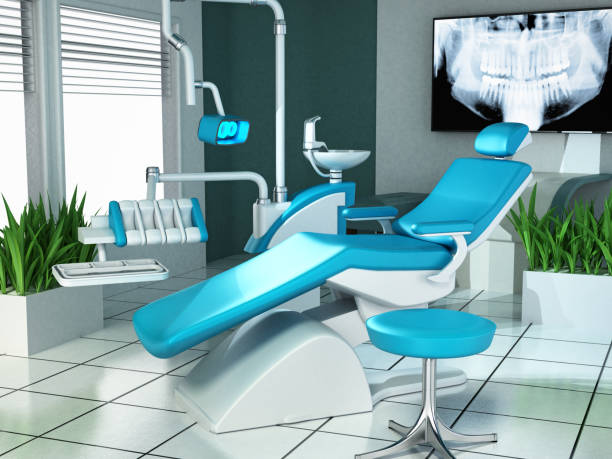 istock Dentist's office decorated with modern medical equipment. Generic interior design. 657411222