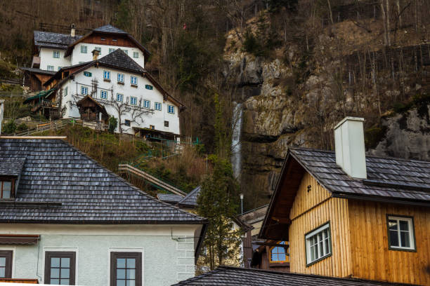 istock Stacked wooden houses in Hallstat, Austria 657415350